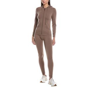 Marion Womens  2Pc Zip Hoodie & Legging Set, Beige